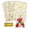 100 Pieces Clear 5"X 11" Flat Gift Wrap Cellophane Bags Cello Bags Cookie Bags Treat Bags with Twist Ties Poly Bag 1.3 mil for Bakery, Cookie, Candies Gold Star Printed